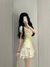 BXOXO 2000s Vintage 2 Piece Sets Women Lace Short Sleeve Cardigan Blouse Women+ Sexy Slim Camisole Dress 2024 Japanese Y2k Dress Suits